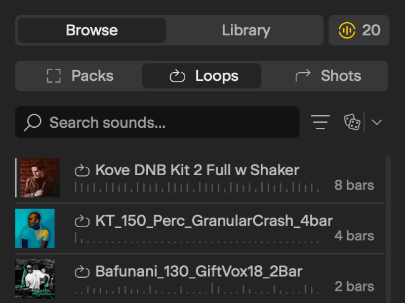 Sound library in Cakewalk Next
